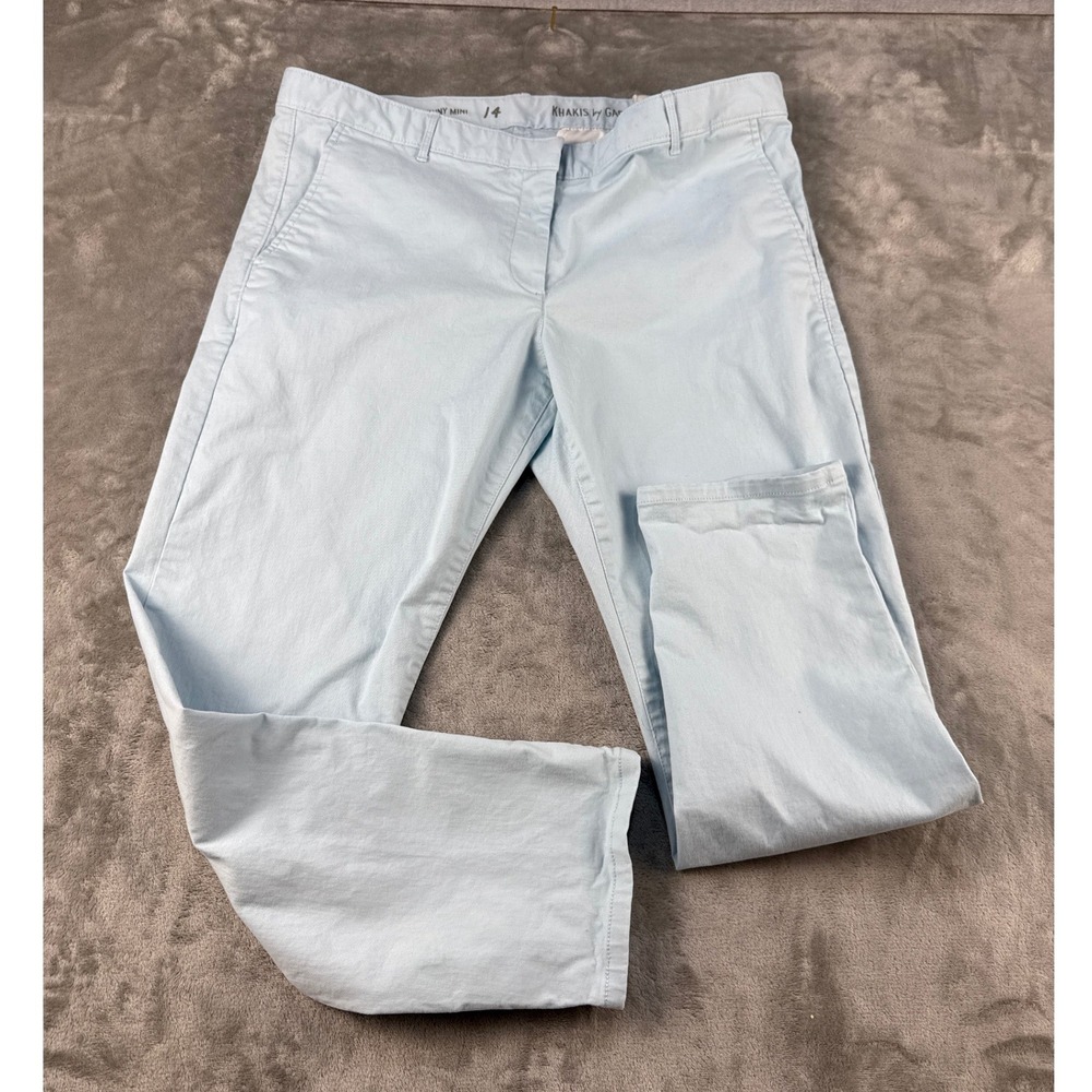 Gap Pants Womens 14 Skinny Mini Light Blue Stretch Ankle Khakis EUC